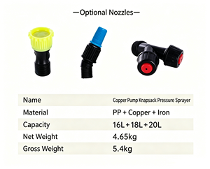 High Pressure Knapsack Sprayer 16L <b>20L</b> Brass Air Chamber Durable Copper Pump Agricultural Disinfection Sprayer - Product Image 4