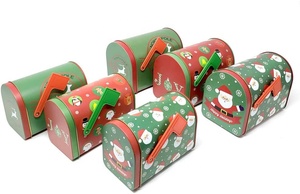 Thème de noël boîte en fer blanc petite quantité musicale cookie arbre étain nourriture noël boule rouge décorations emballage boîtes de conserve conteneurs - Product Image 4