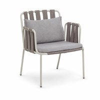 Fauteuil portable moderne en aluminium avec coussin pour extérieur, villa/jardin, imperméable, bordeaux/rose
