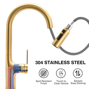 Professional kitchen <strong>faucet</strong> with <strong>detachable</strong> <strong>sprayer</strong> high-pressure design and durable stainless steel construction - Product Image 3