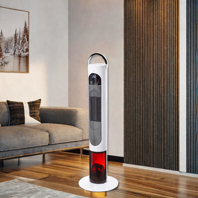 2000W Electric Free-Standing Tower Heater Remote Control Portable PTC Ceramic Fan Heaters Winter Overheat Protection 500-599 Sq