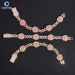 Pulsera de Cadena de Plata 925 con Moissanita, Estilo Hip Hop, Chapada en Oro Rosa, Unisex, de Lujo, para Uso Diario - Product Image 6