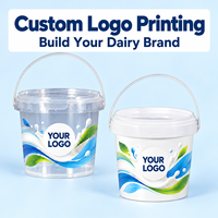 Seau en plastique hermétique de qualité alimentaire, emballage de lait, logo personnalisé, écologique, fourniture sur mesure, marque BOQUN, transparent blanc