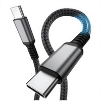 Câble USB Type-C vers C 240W 5A PD à charge rapide en nylon tressé 1m pour ordinateur et imprimante, logo personnalisé pour iOS/Android