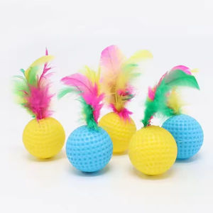 Juguete Ecológico de Lujo para Gatos, Pelota con Plumas, Juguete para Mascotas - Product Image 3