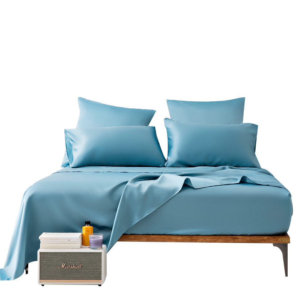 Оптовая продажа, высокое качество, оптовая продажа, блестящий комплект постельного белья из полиэстера и сатина, легкий роскошный комплект постельного белья, Комплект постельного белья