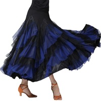 Jupe de danse de salon moderne pour femme Jupe large Swing Long Waltz Prom Competitions and Practice