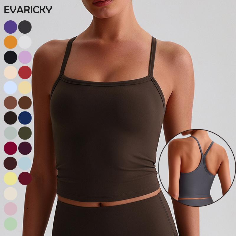 Custom Camisole Activewear Gym Running Tank Top Women Spaghetti Strap Yoga Tank Tops for Women