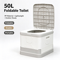 Toilette pliante multifonction portable, commode de camping pliable, toilette de voyage en plastique PP, toilette de voiture, gain de place, pour adultes