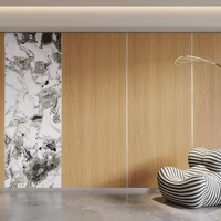 Panneau mural WPC en placage de bois de bambou écologique, moderne et classique, résistant à l'eau, pour salle de bain, salon et usage commercial