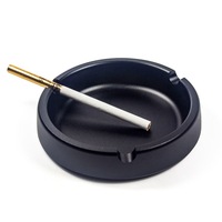 Cendrier rond portable de luxe personnalisé de 100 mm en aluminium, cendrier à cigares en acier inoxydable, cendrier en métal pour la maison
