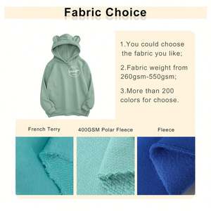 Sudadera de algodón de Color sólido con estampado en relieve de invierno, ropa de calle, Sudadera con capucha, Sudadera con capucha, sudaderas con orejas de oso bonitas para mujer - Product Image 3