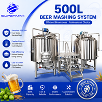 Equipo de Microcervecería, Fábrica de Cerveza Artesanal Industrial, Proyecto de Cervecería con Capacidades de 200L/500L/1000L, Acero Inoxidable, PLC