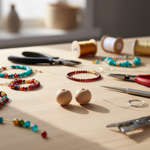 Perline di legno Ilan rotonde da 35 mm per artigianato e progetti fai da te - Product Image 2