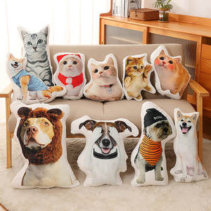MOQ 1PC Personal isiertes Foto DIY 3D Porträt Gesicht Katze Hund Gefüllte Kissen Kissen - Product Image 3
