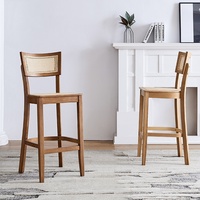 Tabouret de bar commercial en bois massif de style nordique, chaise haute pour café, salon de thé, design moderne