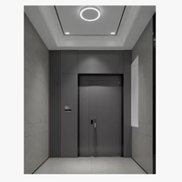 Porte extérieure moderne de villa, double pivot, en acier inoxydable, anti-vol, insonorisée, de luxe, avec serrure intelligente
