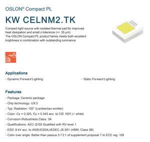 Osrams CELNM2.TK KW 3.2W ชิปแอลอีดี395lm สีขาว Ra90มุมมองการ120สำหรับการค้าแบบคงที่ไปข้างหน้า - Product Image 2