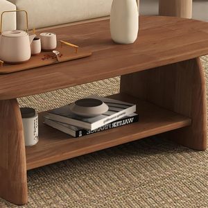 Nordic solid wood home living room coffee <b>table</b>, oval tea <b>table</b>, low wooden <b>table</b>, rectangular coffee <b>table</b> for <b>small</b> apartments - Product Image 4