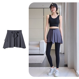 <span class=keywords><strong>Jupe</strong></span> de yoga pour femme à nouer à la taille, respirante, légère, <span class=keywords><strong>cache</strong></span>-cuisse, pour l'entraînement, à porter sur les leggings - Product Image 3
