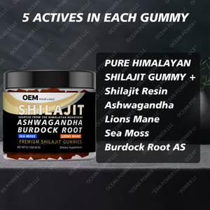 Gomitas Veganas Orgánicas OEM Más Vendidas, Gomitas de Shilajit del Himalaya, Ashwagandha y Maca Negra, Suplemento para Energía y Apoyo Inmunológico - Product Image 6