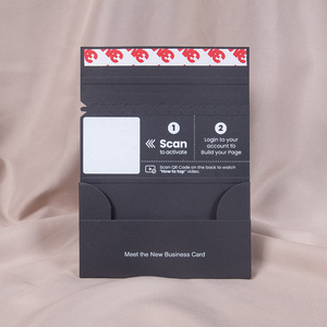 Enveloppe en papier noir résistant avec fermeture autocollante, logo personnalisé, estampage à chaud argenté, fermeture éclair noire mate pour carte NFC - Product Image 3