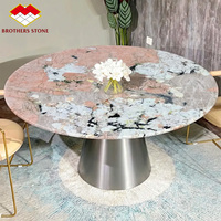 Table à manger en granit de luxe, pierres naturelles du Brésil, quartzite de Patagonie, table de forme irrégulière, table rectangulaire pour salon