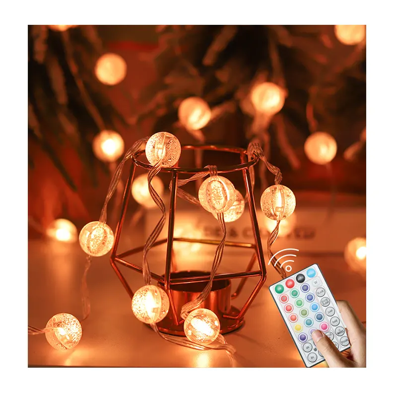 Best Selling 4M 20 LEDs RGB Color Changing Crystal Ball String Lights USB Plug Led Fairy lights for Wedding Party Decoration