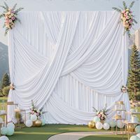 Tirai Pesta Anti Kusut Warna Biru Royal untuk Dekorasi Latar Belakang Pernikahan, Baby Shower, Ulang Tahun, Dapat Disesuaikan