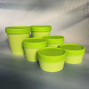 2022化粧品グリーンポットジャー50ml100ml200ml空のプラスチックスクラブジャー広口空のプラスチック容器化粧品 - Product Image 1