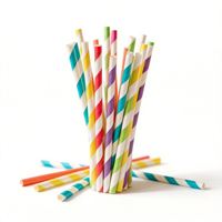 Pailles à boire 100% biodégradables, durables et recyclables, pailles jetables de couleurs assorties, pailles en papier pour smoothies