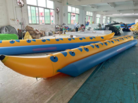 Usine en gros simple bateau banane gonflable double tube banane gonflable remorquable bateau flottant pour jeu d'eau d'été