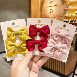Children's Red <b>Bow</b> Hair <b>Clip</b> 2023 New Cute and Exquisite Summer Hair Accessory for Girls, Side Princess Style - Product Image 4