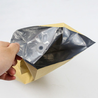 Sacs à gousset latéraux d'emballage de grains de café en feuille d'aluminium de 100g à 500g conçus sur mesure avec vanne de dégazage pour un usage industriel alimentaire