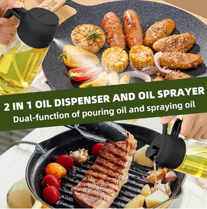 Pulvérisateur d'huile d'olive <span class=keywords><strong>en</strong></span> verre de 470 ml avec mesure, distributeur 2-<span class=keywords><strong>en</strong></span>-1, bouteille anti-fuite <span class=keywords><strong>pour</strong></span> gadgets de cuisine, cuisson, friteuse à air, barbecue, salade - Product Image 6