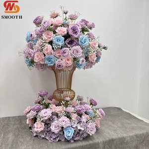 Boule de fleurs artificielles 2026 Summer Sweet Mix Violet Rose Bleu, Couronne florale, Centres de table floraux pour mariages et fêtes - Product Image 1