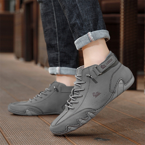 Zapatos Deportivos Personalizados con Logotipo, Botas de Cuero Estilo Coreano, Zapatillas de Caña Alta Antideslizantes, Talla Grande <span class=keywords><strong>47</strong></span>, Zapatos Casuales para Hombre - Product Image 3