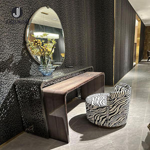 Un ensemble <span class=keywords><strong>coiffeuse</strong></span> de chambre à coucher 2024 brun gris <span class=keywords><strong>coiffeuse</strong></span> <span class=keywords><strong>tabouret</strong></span> pouf <span class=keywords><strong>coiffeuse</strong></span> en acier <span class=keywords><strong>sans</strong></span> miroir - Product Image 1