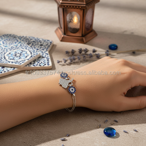ทองคำขาวพี. 925พันเงินสเตอร์ลิงตุรกี Devrish สร้อยข้อมือตาชั่วร้าย BSBL042 - Product Image 3