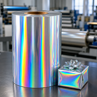 Gulungan Film BOPP Holografik 3D, Film Laminasi Termal Glitter Pelangi Laser Vs Glossy Matte untuk Kemasan Kotak, Pencetakan Kotak Kue