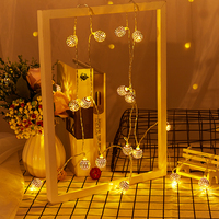 Guirlande lumineuse marocaine à piles 20 LED dorées pour mariage, fête, anniversaire, maison, noël