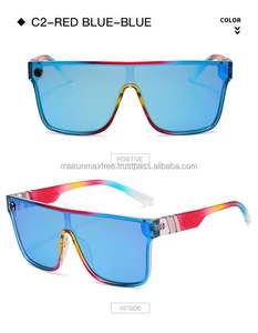 Lunettes de soleil futuristes personnalisées de la série Elegent fabriquées en Chine avec des verres TAC et un cadre en PC, protection UV400, couleurs rouge/bleu/rose - Product Image 3