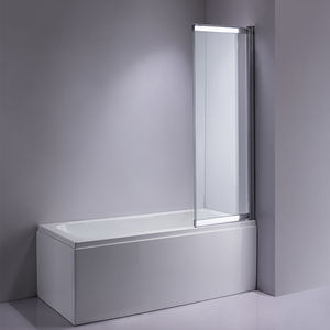 <span class=keywords><strong>Panel</strong></span> de <span class=keywords><strong>ducha</strong></span> corredizo plegable de vidrio transparente cromado para bañera - Product Image 3