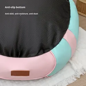 Cama <span class=keywords><strong>para</strong></span> Perros y Gatos DO, Gruesa, Cálida, Redonda, con Bloques <span class=keywords><strong>de</strong></span> Color, Universal <span class=keywords><strong>para</strong></span> las Cuatro Estaciones, Elegante, <span class=keywords><strong>para</strong></span> Mascotas Pequeñas y Medianas - Product Image 4