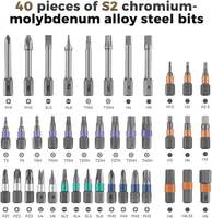 Set Obeng Magnetik 42 in 1 dengan Gagang T, Set Obeng Magnetik Multi Bit DIY, Kit Obeng Saku