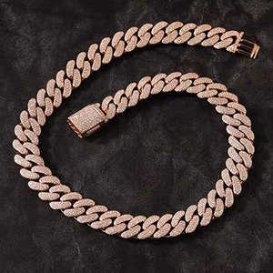 Cadena Cubana de Lujo Chapada en Oro Blanco de 24K con Diamantes Cultivados en Laboratorio, Joyería Hip Hop con Certificación IGI, Collar Unisex Elegante - Product Image 1