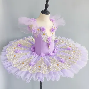 वेनीस्टाइल कस्टम गर्ल्स बैले टूटू स्कर्ट बच्चों के नृत्य और अभ्यास बेली डांक पोशाक के लिए प्रदर्शन कपड़े