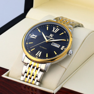 Nuevo Diseño de Reloj Mecánico de Lujo para Hombre, con Doble Calendario, Esfera Grande de 41 mm, Acero Inoxidable, Correa de Cuero Genuino, Resistente al Agua y Automático - Product Image 4
