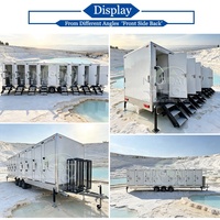 Remorque Sanitaire Mobile à Trois Essieux, 8 Cabines, Toilettes Portables avec Douche, Climatisation et Sèche-Mains pour Événements Extérieurs à Forte Capacité