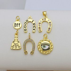 Nouveau <span class=keywords><strong>pendentif</strong></span> collier tendance en <span class=keywords><strong>fer</strong></span> couleur cuivre-argent 18K, motif sabot de <span class=keywords><strong>cheval</strong></span> galopant, thème animalier - Product Image 2